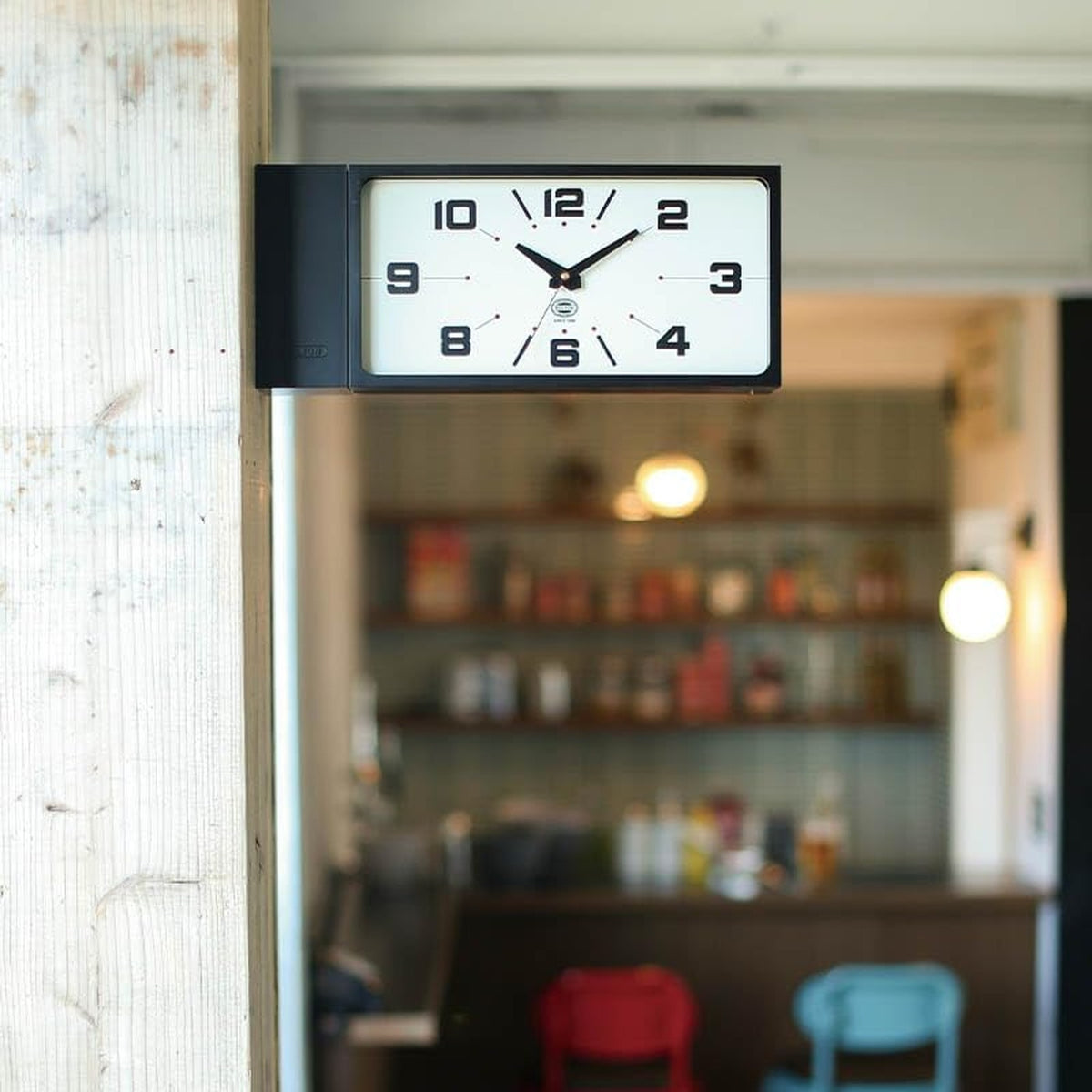 The Platform Clock mounted above a doorway