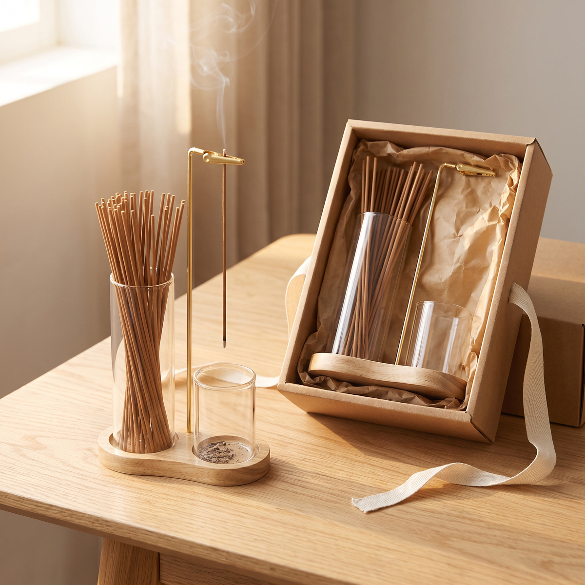 The Pair — one burning, one boxed for gifting