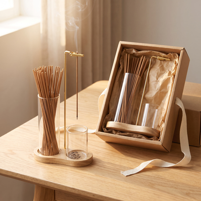 The Pair — one burning, one boxed for gifting