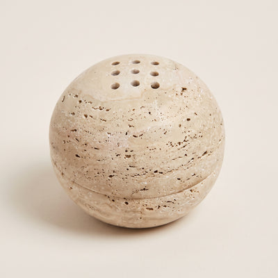 The Kōdō Stone Burner in cream travertine