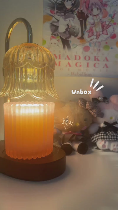 Out of the box and lit — the amber glow